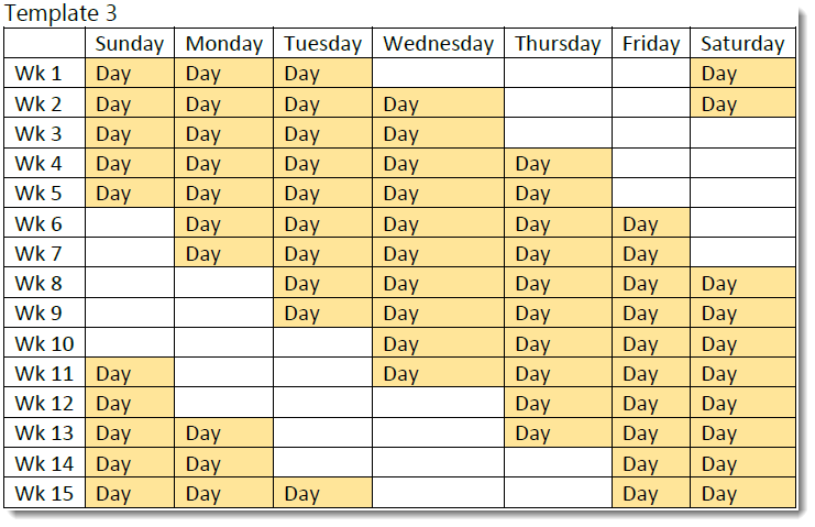 Easy 24 7 8Hr Rotas 7 Different 12 Hour Shift Schedule Examples To Easy 24 7 8Hr Rotas 7 Different 12 Hour Shift Schedule Examples To